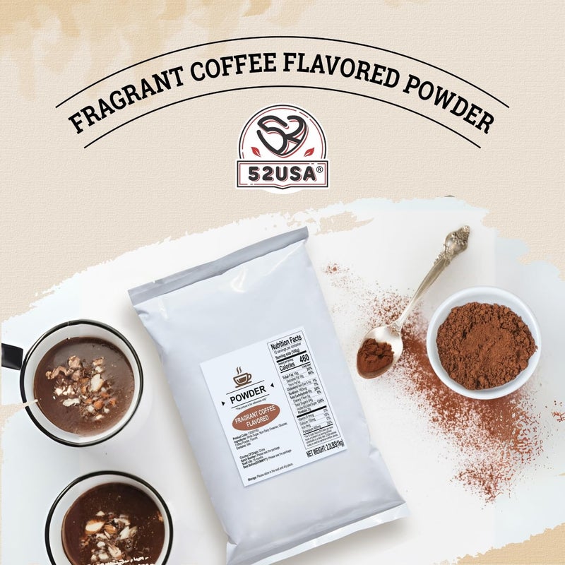52USA Coffee Milk Tea Powder Flavored, 2.2 lbs (1kg), 3-in-1 Instant Bubble Tea Mix with Creamer & Sugar, Smooth and Creamy, Easy to Prepare for Boba Drinks - Image 2